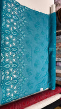 Turquoise Blue Embroidered Unstitched Fabric