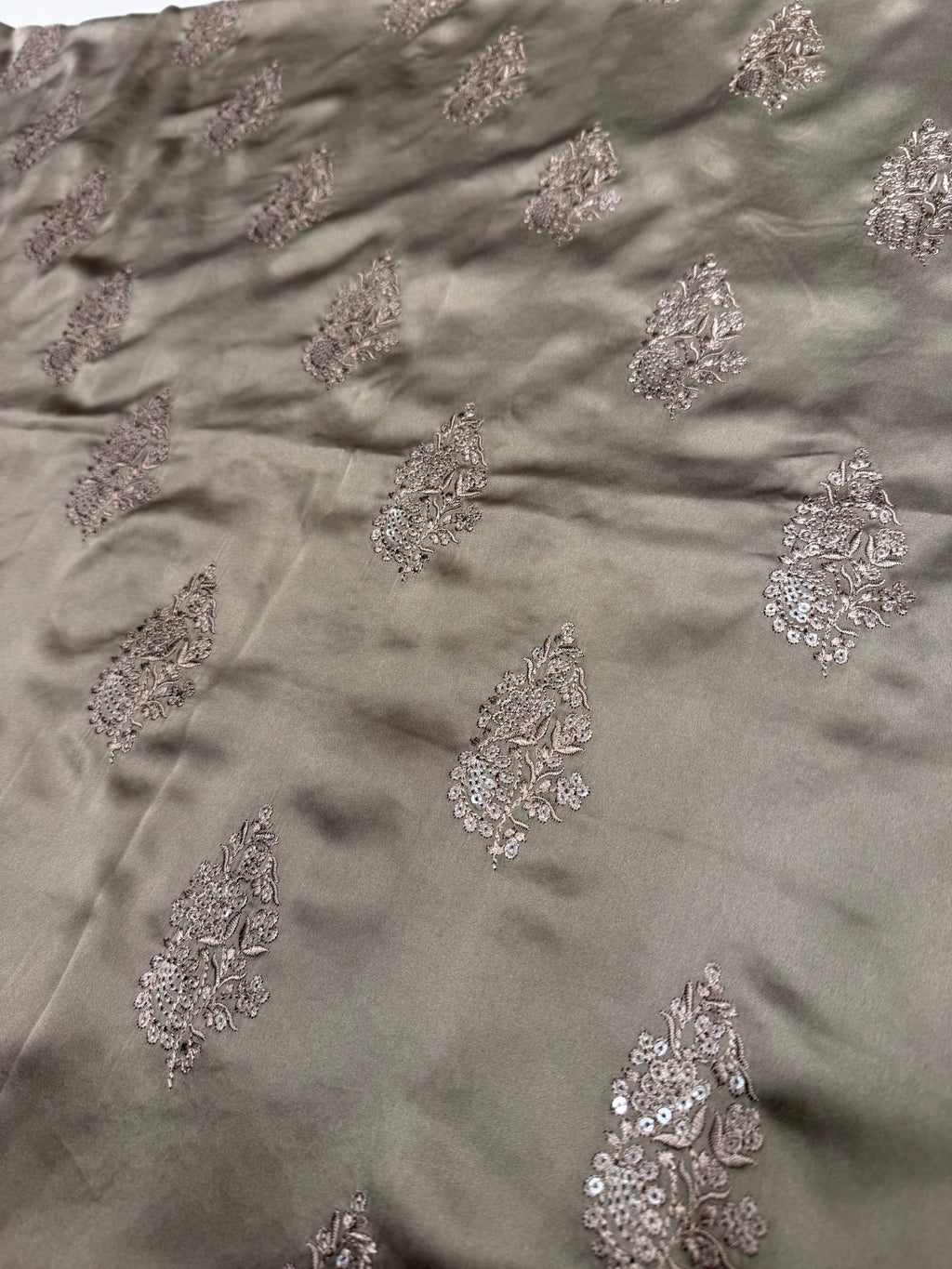 Grey Shimmer Silk Embroidered Unstitched Fabric