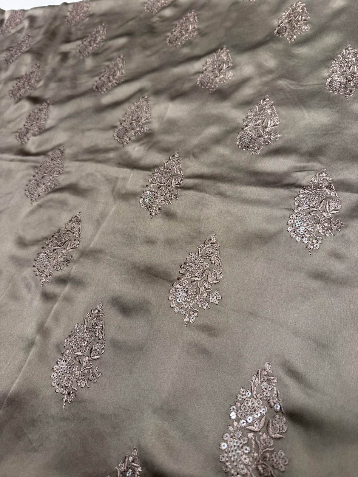 Grey Shimmer Silk Embroidered Unstitched Fabric