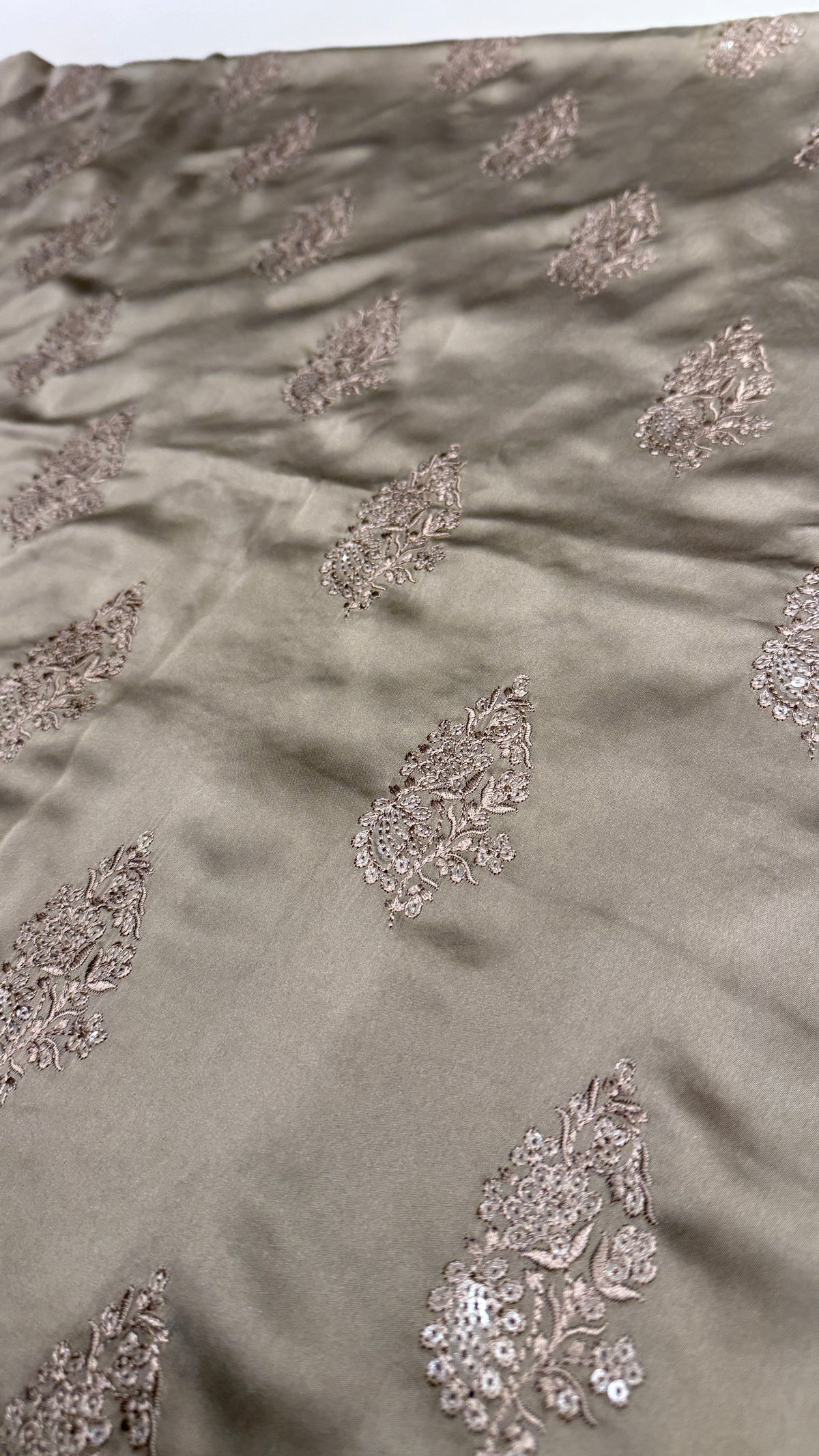 Grey Shimmer Silk Embroidered Unstitched Fabric