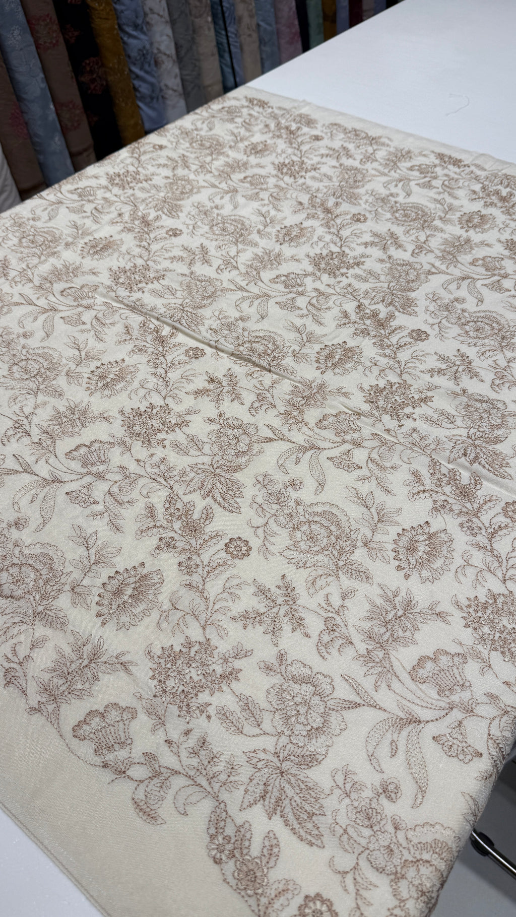 Peach Leather Embroidered Unstitched Suit